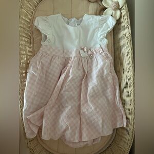 Mayoral White pink gingham Dress 18m